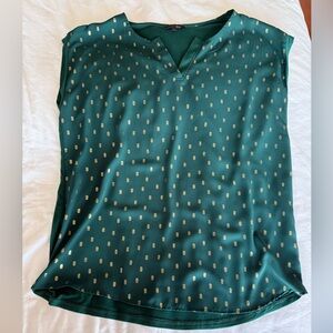 Elegant Green and Gold, Papermoon Women's Top, size large